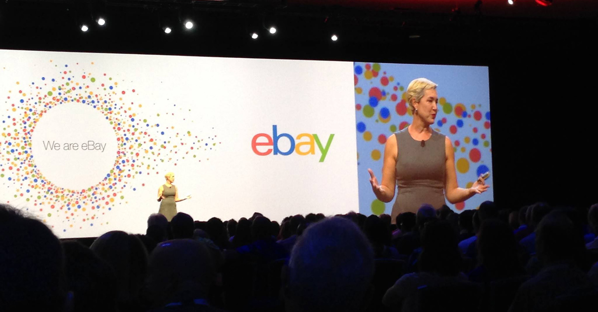 sarah speaking on ebay stage